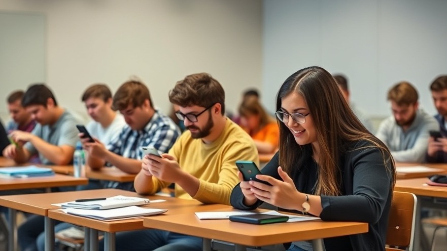 Students in classroom using cell phones amid NEISD sanctions on phone use.