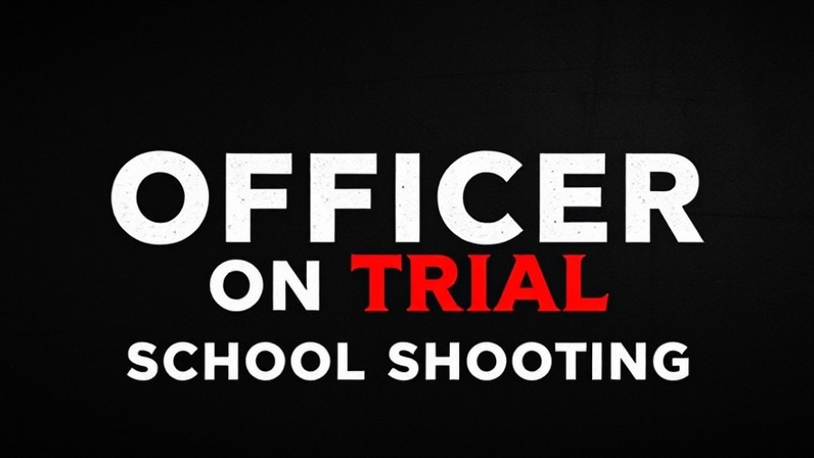 Bold text design on Uvalde school shooting trial, highlighting law enforcement accountability.