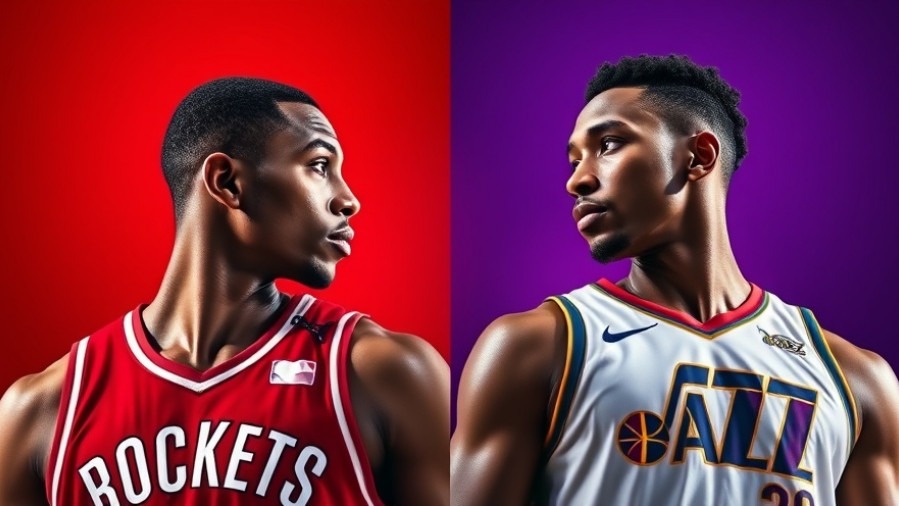 NBA Game Highlights: Dynamic Houston Rockets vs Jazz players portrait.