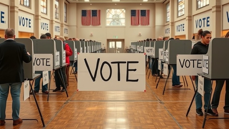 Photorealistic indoor voting booth setup with signs for Houston elections.
