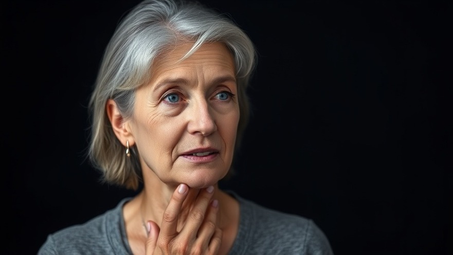 Middle-aged woman discussing sleep hygiene tips for seniors in soft lighting.