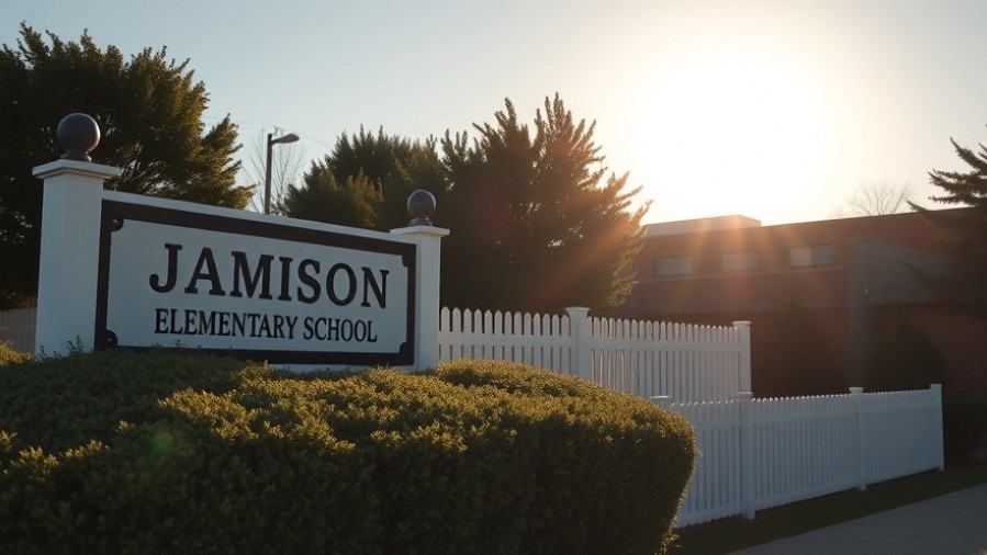 Sunny morning at Jamison Elementary School, showcasing public school news USA.