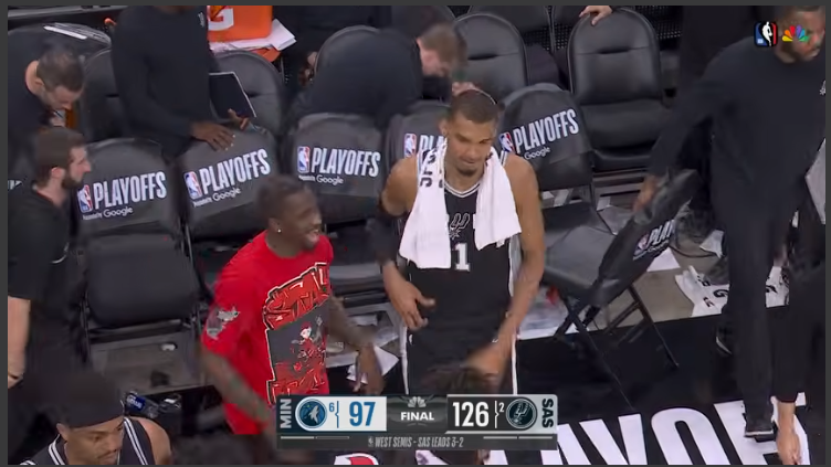 San Antonio Spurs NBA game promotion featuring intense matchup.