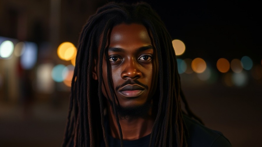 Austin neighborhood safety: Black man with dreadlocks at night.
