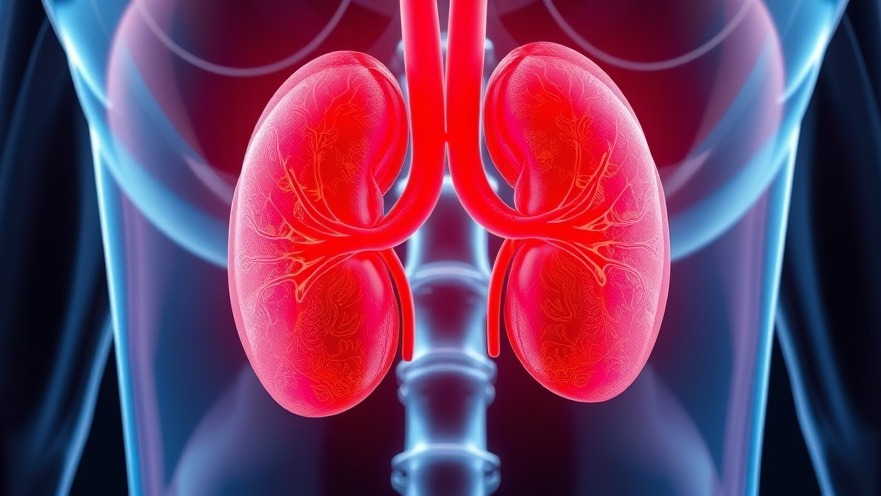 Illustration of human kidneys highlighting symptoms of kidney issues for awareness.