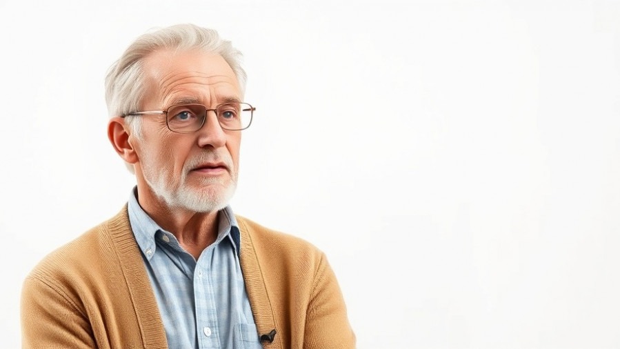 Confident older man sharing mindfulness meditation and stress relief techniques.