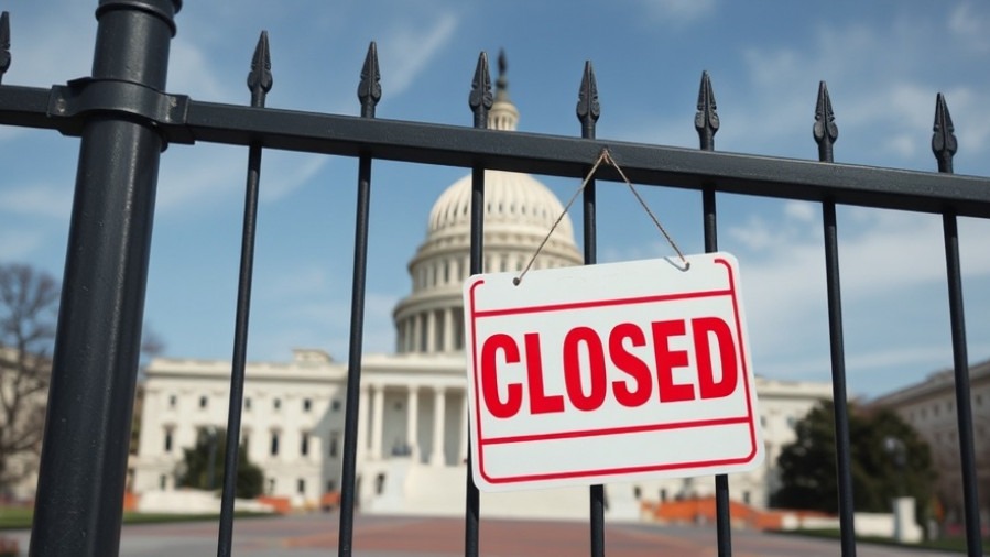 US Capitol building with 'CLOSED' sign, reflecting the federal government shutdown impact on services.