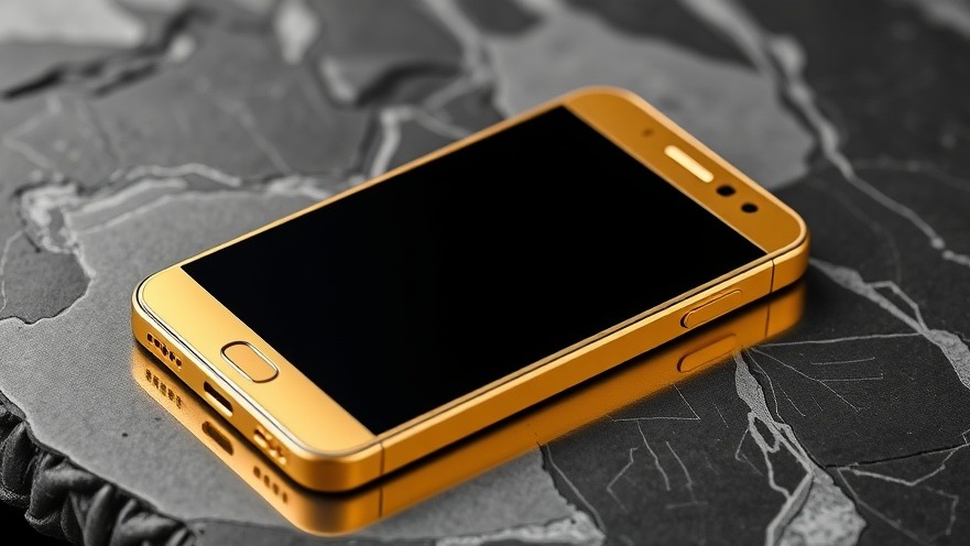 Gold smartphone showcasing the latest consumer electronics trends in Houston.