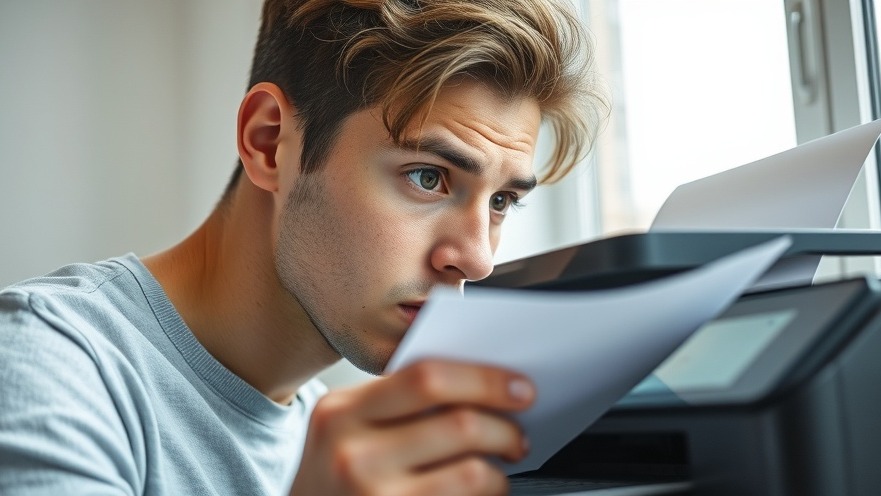 Person examines printed page, highlighting data security printers concerns.