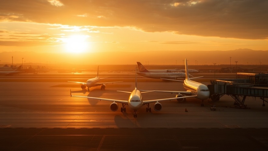 Planes arriving at an airport, highlighting US immigration policy and national security.