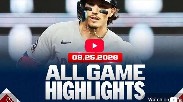 Baseball highlights for August 25, featuring confident player running.