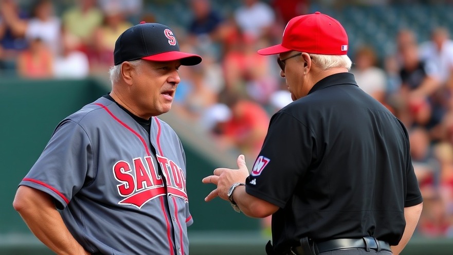 James Frisbie's emotional meltdown as Lincoln Saltdogs manager argues with umpire.