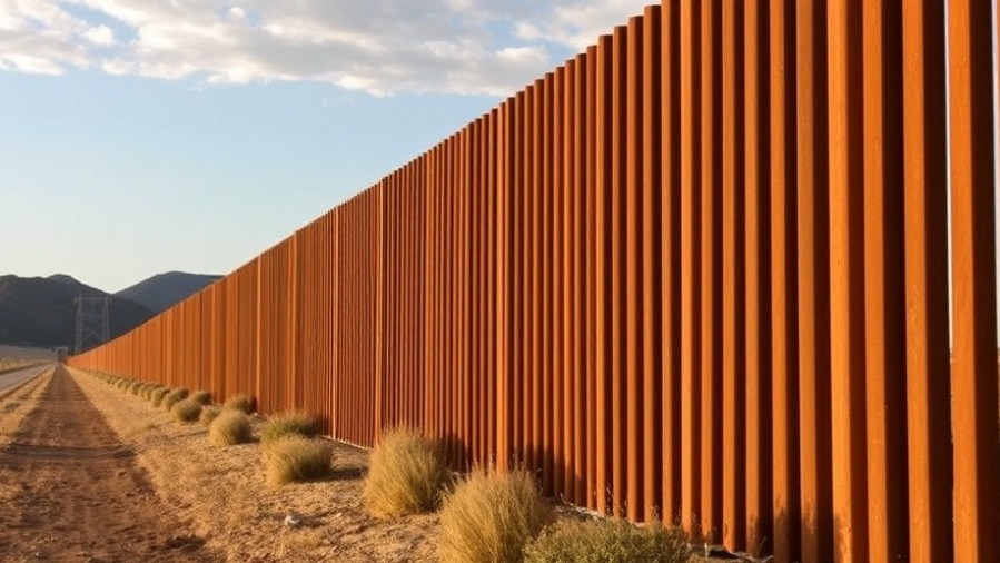 Southern border wall amidst border crisis updates and national political news.