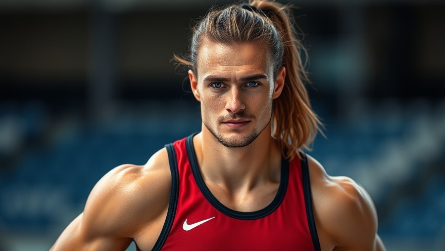 Man posing as a female athlete highlighting fairness in sports and women's sports equity.