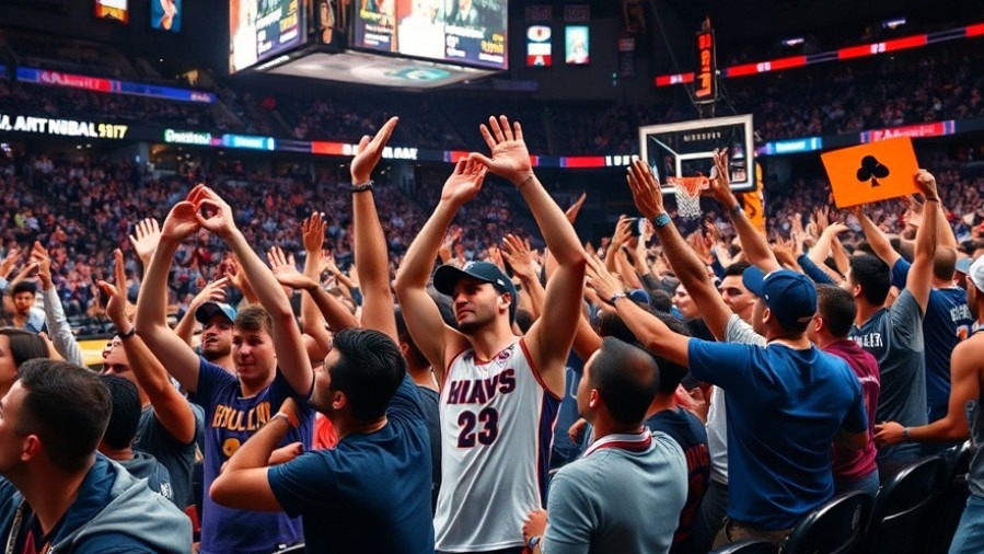 Excited NBA fans cheering during Marcus Jordan's game recap and performance.