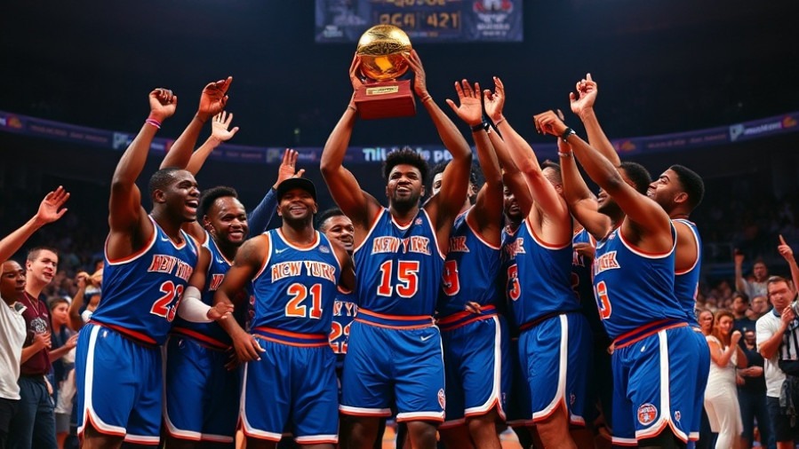 Knicks celebrate NBA Cup Finals highlights with championship victory.