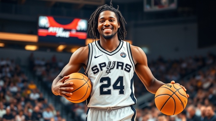 Excited young black player in Spurs #24 uniform showcasing NBA comeback dynamics.
