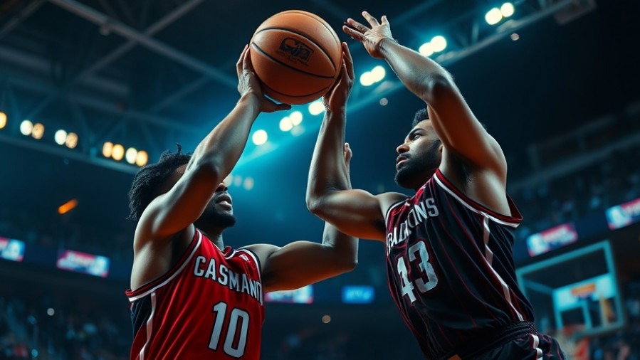 Intense NBA game highlights with players mid-air, showcasing raw emotion and athleticism.