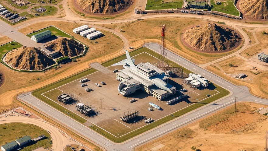 Military base showcasing unmanned aircraft systems in economic development models.