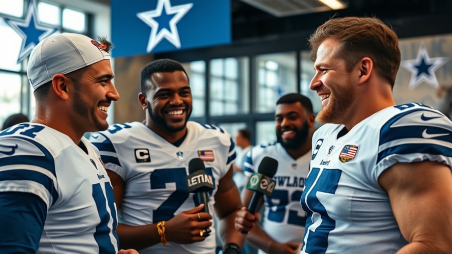 Dallas Cowboys players showcasing resilience and Dak Prescott's leadership during an interview.
