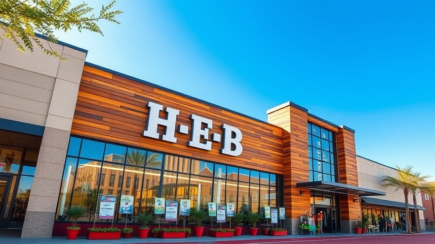 Modern H-E-B store facade in Austin showcases upgrades boosting local business news and economic growth.