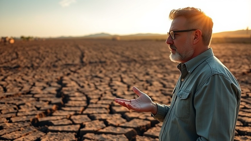 Expert discussing nutrition tips for seniors amidst a cracked field.