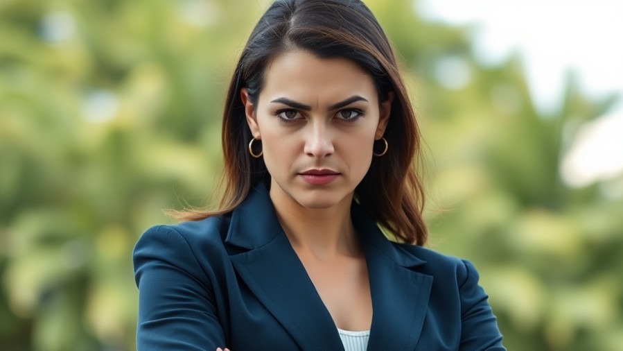 Confident professional woman posing outdoors, Harris County Treasurer context.