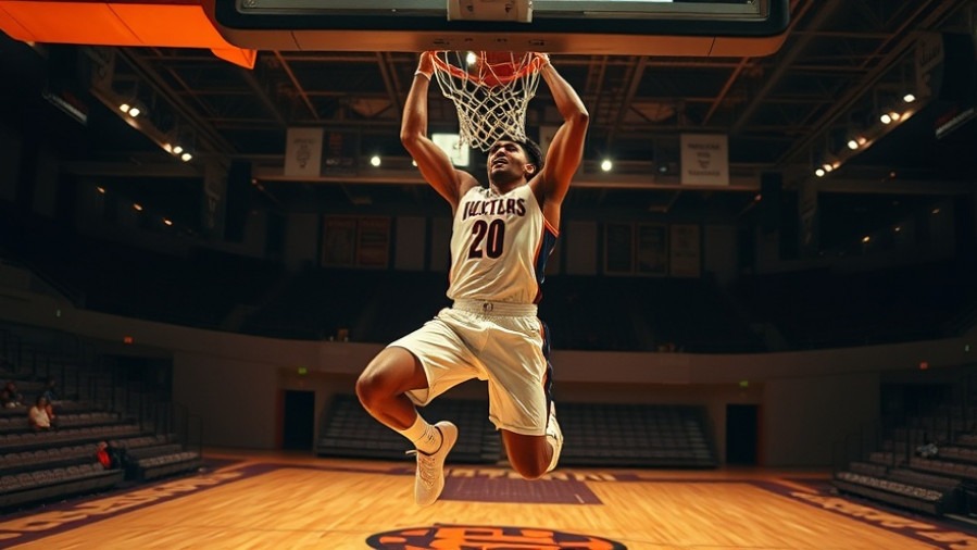 Dynamic basketball moments captured in NBA app, showcasing intense player dunk.