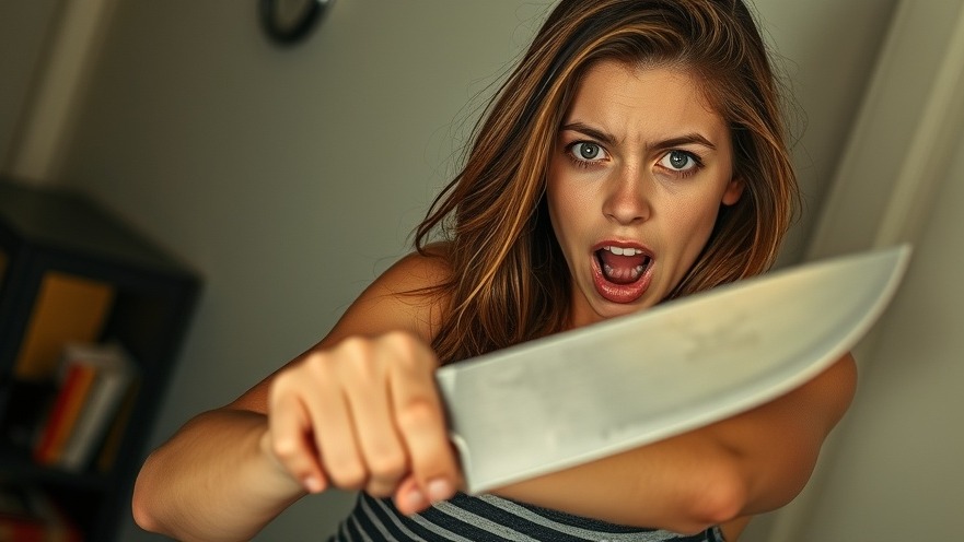 Crazed young woman with a knife, highlighting crime in San Antonio public safety news.