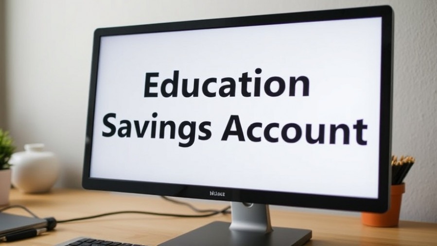 Computer screen displaying 'Education Savings Account' for Texas education policy.
