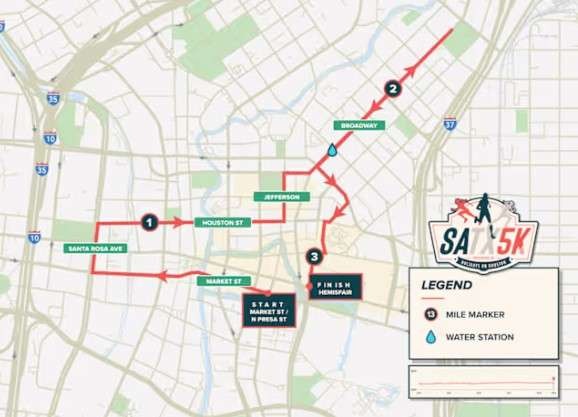 News graphic showing San Antonio marathon street closures.