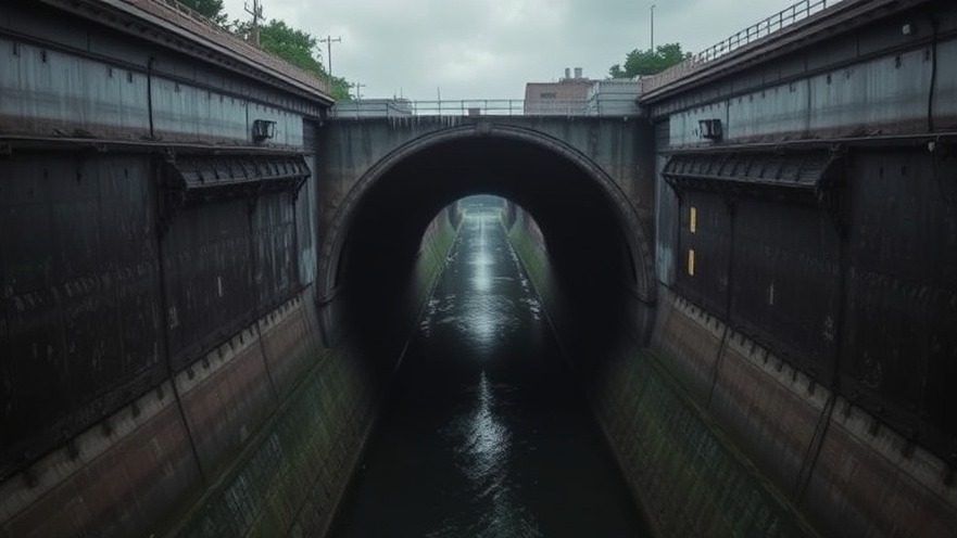 Massive drainage tunnel under Houston addressing Texas infrastructure and flooding issues.