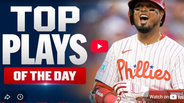 MLB player debuts: Phillies player celebrates top plays of the day.