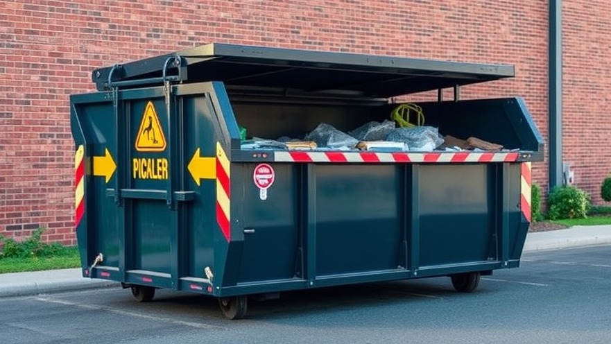 Commercial dumpster showcasing community safety initiatives in national news today.