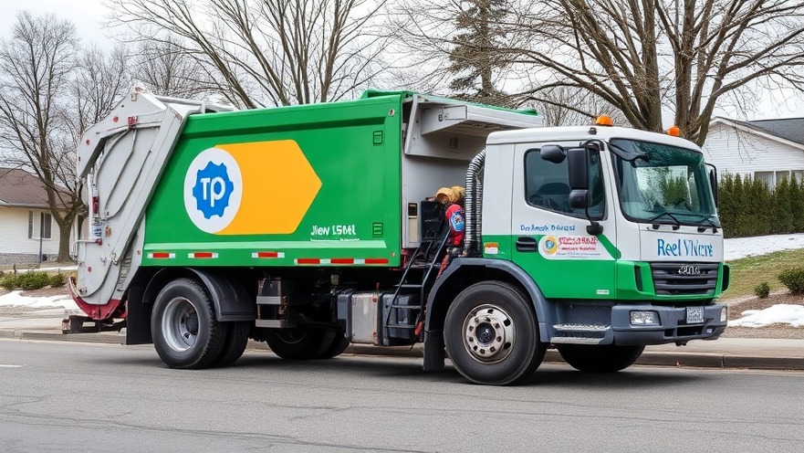 A garbage truck utilizing surveillance technology in Dallas, showcasing urban automation trends.