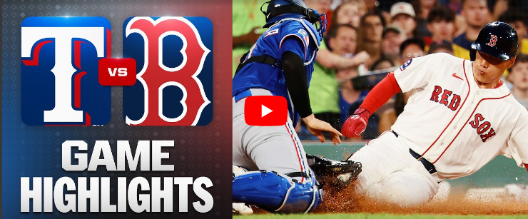 Rangers vs Red Sox Game Highlights intense play in a packed stadium.
