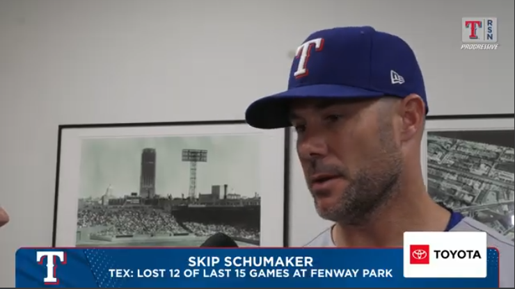 Skip Schumaker during a postgame interview discussing game analysis.