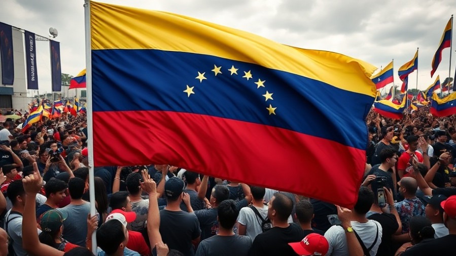 Venezuelan crowd with flag, reflecting current events in USA and national political news