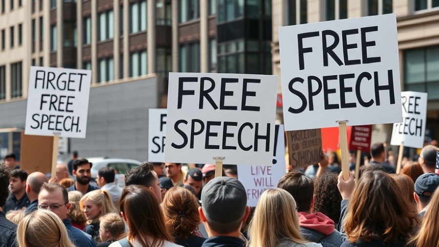 Supportive rally for Texas student rights and First Amendment protections.