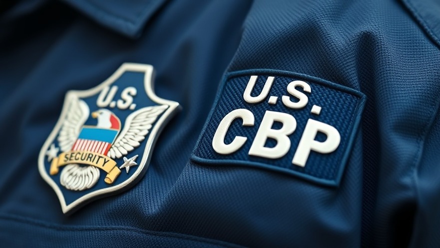 Close-up of U.S. CBP badge, symbolizing law enforcement authority and security.