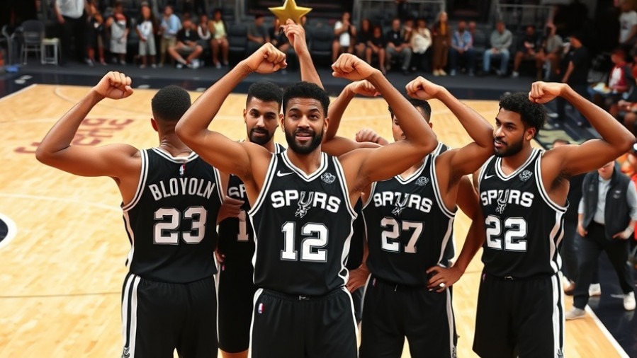 San Antonio Spurs players celebrating victory in Christmas Day NBA match vs Oklahoma City Thunder.