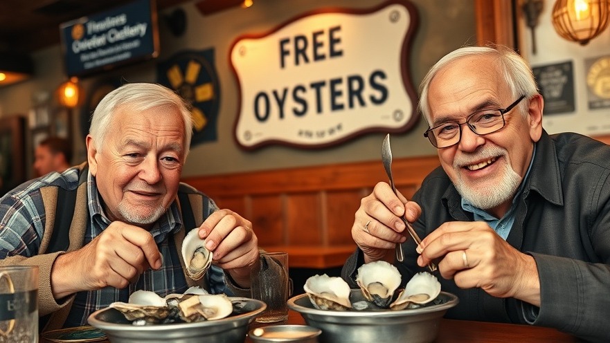 Elderly men savoring oysters at Wintzell's Oyster House, celebrating family traditions in Alabama.