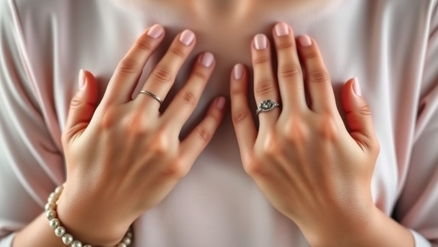 Tranquil hands on chest, embodying stress management techniques and emotional well-being.