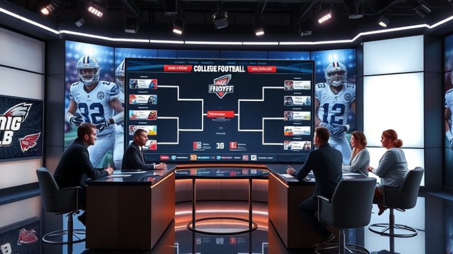 Sports analysts discussing SEC dominance and Texas Tech championship in a modern studio.