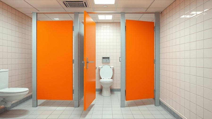 Clean public restroom showcasing sanitation, vital for preventing winter vomiting disease.