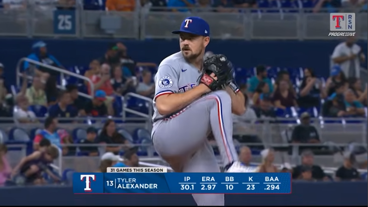 Texas Rangers vs Marlins game recap showing team celebration.
