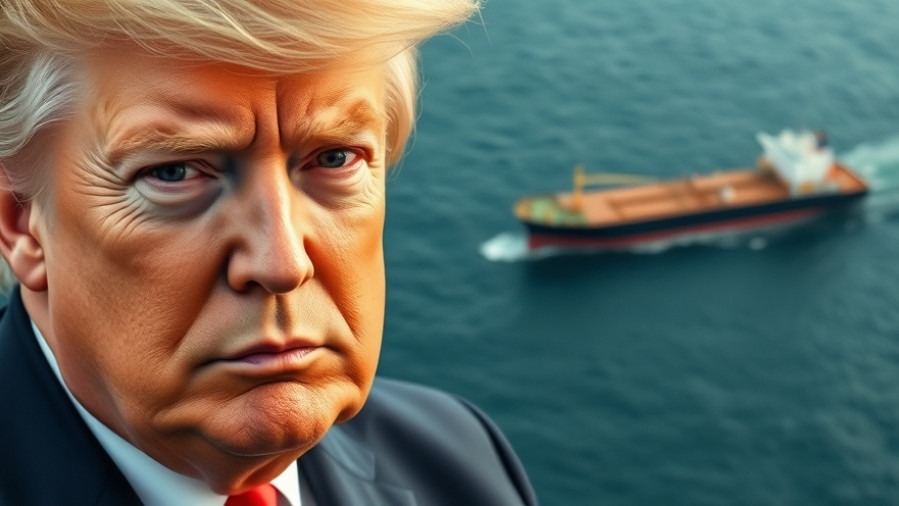Close-up of Trump with oil tanker, reflecting national political news.