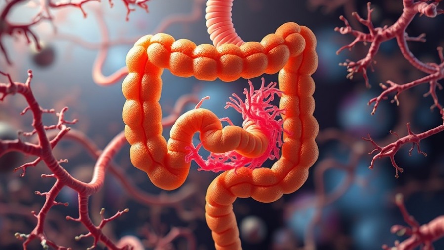 Conceptual image of gut microbiome linking probiotics and mental wellness for seniors.