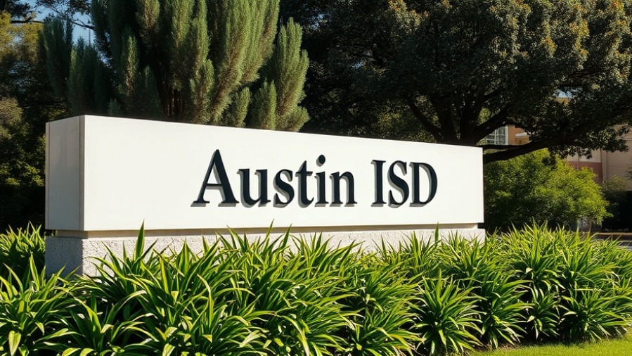 Austin ISD signage amidst greenery, showcasing community feedback on boundary changes AISD.