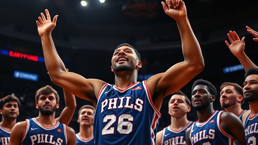 Emotional Philadelphia 76ers players celebrating victory in NBA playoff highlights.
